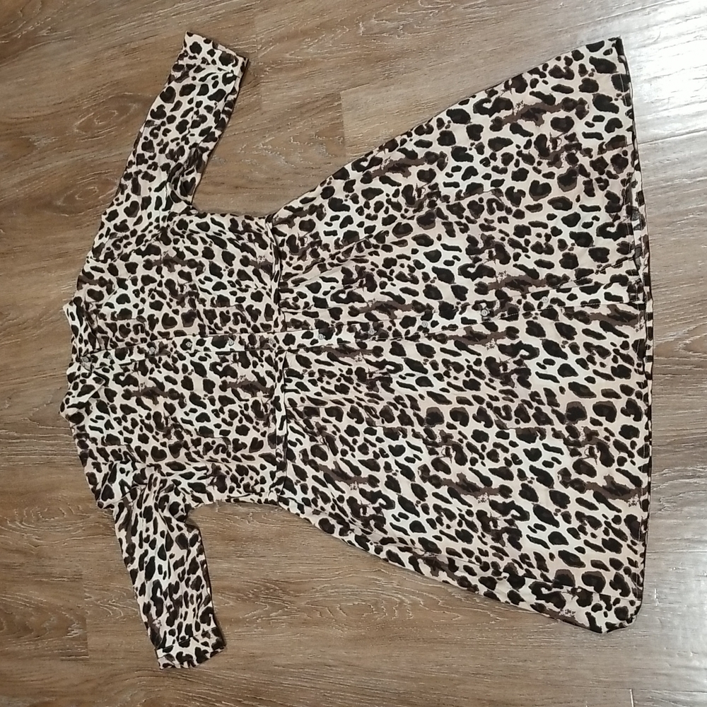 (X) NWT Dex Plus 100% Viscose Leopard Print Casual Lightweight Comfy